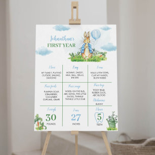 Boy Peter Rabbit Birthday Milestone Poster