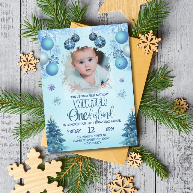 Boy Photo Winter Wonderland for Boy Invitation (Creator Uploaded)