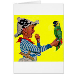 boy pirate and parrot