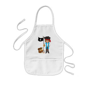 Boy Pirate with Treasure and Flag Apron