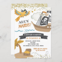 Boy Pirates Birthday Invitation