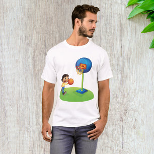 Boy Playing Basketball Mens T-Shirt