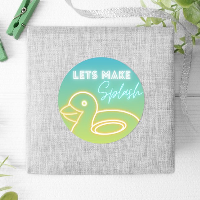 Boy Pool Party  Classic Round Sticker (Boy Pool Party Classic Round Sticker)