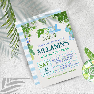 Boy Pool Party Invitation – Cool Dude Birthday