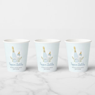 Boy Poppin Bottles Baby Shower Blue Paper Cups