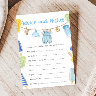 Boy Popsicle Baby Shower Advice and Wishes Game