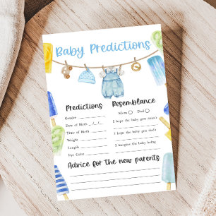 Boy Popsicle Baby Shower Baby Predictions Game