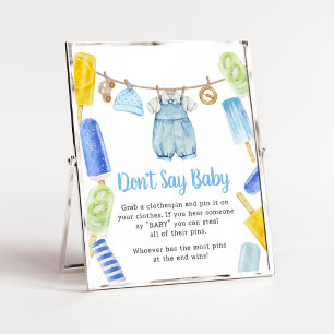 Boy Popsicle Baby Shower Don't Say Baby Poster