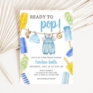 Boy Popsicle Baby Shower Invitation