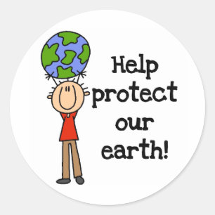 Boy Protect Our Earth T-shirts and Gifts Classic Round Sticker