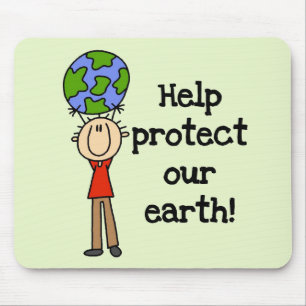 Boy Protect Our Earth T-shirts and Gifts Mouse Pad