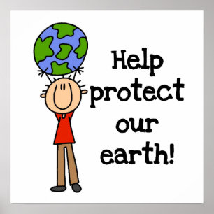 Boy Protect Our Earth T-shirts and Gifts Poster