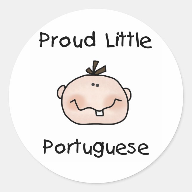 Boy Proud Little Portuguese Classic Round Sticker (Front)