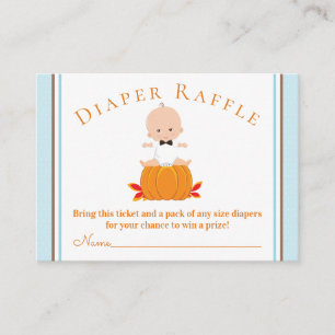 Boy Pumpkin Diaper Raffle Tickets