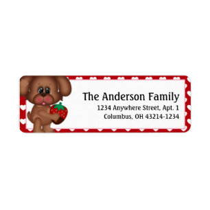 Boy Puppy Dog Valentine's Day Address Labels d1