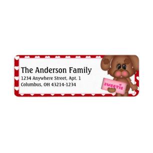 Boy Puppy Dog Valentine's Day Address Labels d4