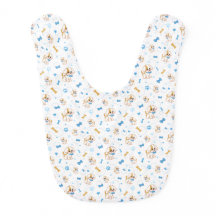 Boy Puppy Dog with Blue Bow Tie Bones Paw Prints