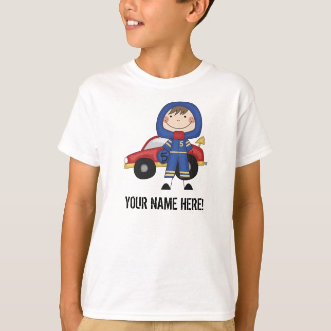 Boy Race Car Driver Customisable T-shirt (Front)