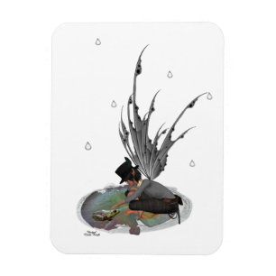 Boy Rain Fairy With Frog Flexible Magnet