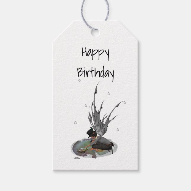 Boy Rain Fairy With Frog Gift Tag (Front)