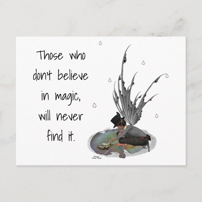 Boy Rain Fairy With Frog Posrcard Postcard (Front)