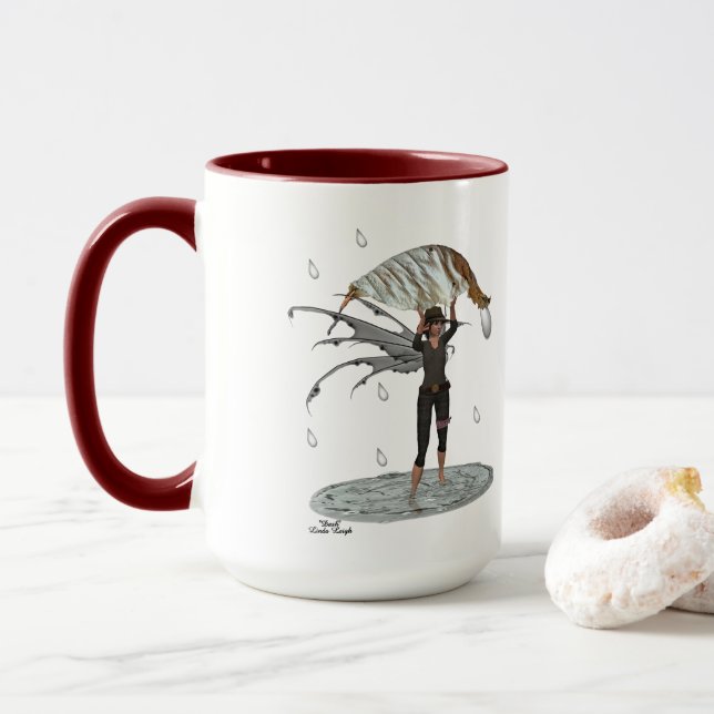 Boy Rain Fairy With Leaf Coffee Mug (With Donut)