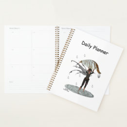 Boy Rain Fairy With Leaf Daily Planner