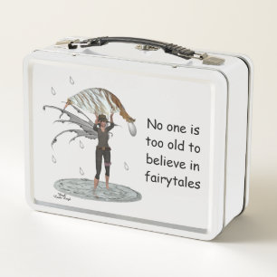 Boy Rain Fairy With Leaf Metal Lunchbox