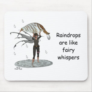 Boy Rain Fairy With Leaf Mousepad