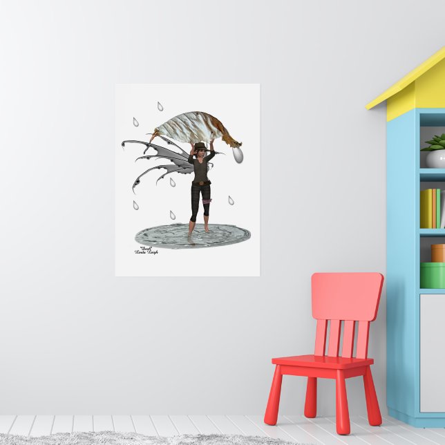 Boy Rain Fairy With Leaf Poster (Nursery 1)
