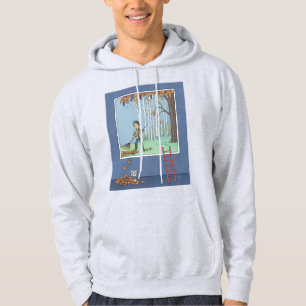 Boy raking leaves hoodie