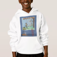 Boy raking leaves   hoodie