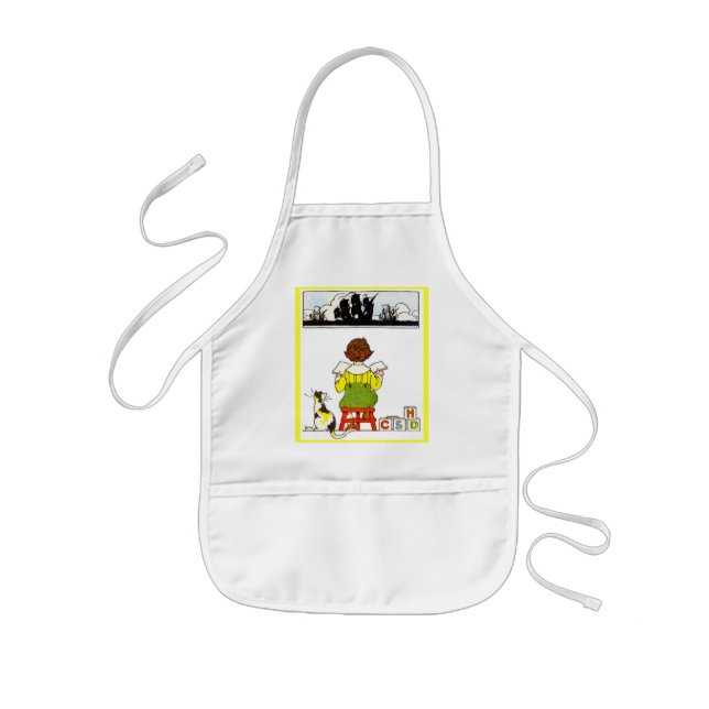 Boy reading kids apron (Front)