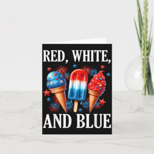 Boy Red White Blue American Flag 4th July psicle Card