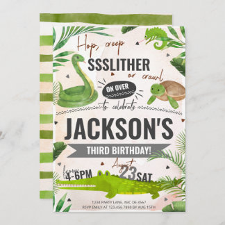 Boy Reptile Birthday Party Invitation