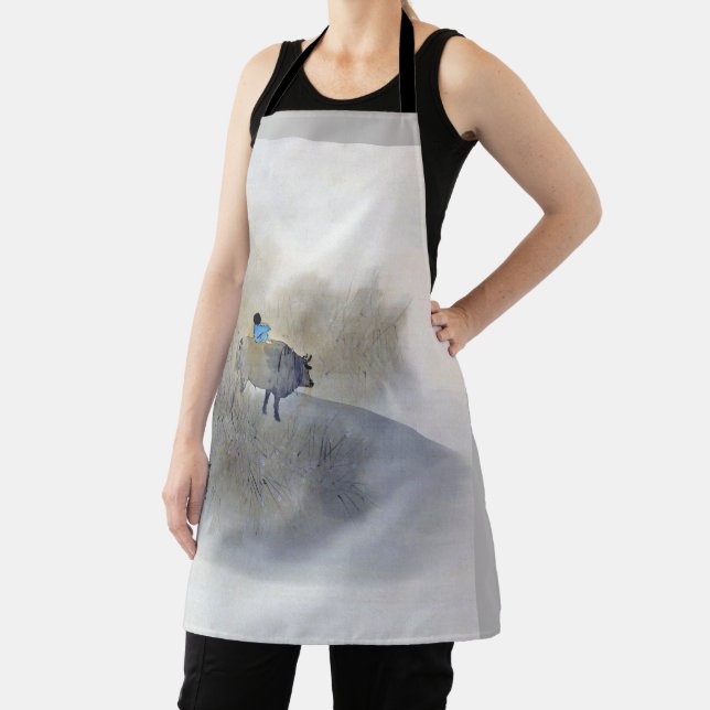 Boy Riding a Cow and Blowing a Flute, Seitei Apron (Insitu)