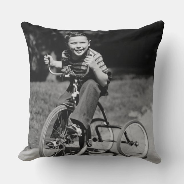 Boy Riding Tricycle Cushion (Front)