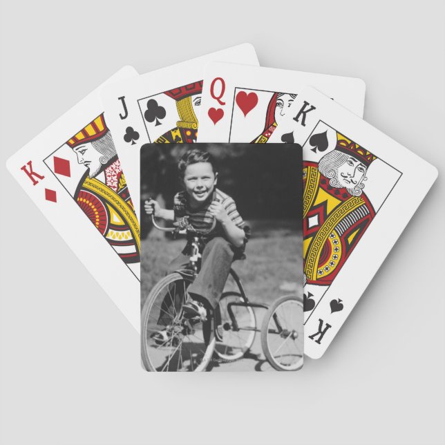 Boy Riding Tricycle Playing Cards (Back)