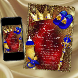 Boy Royal Prince Baby Shower Invitation