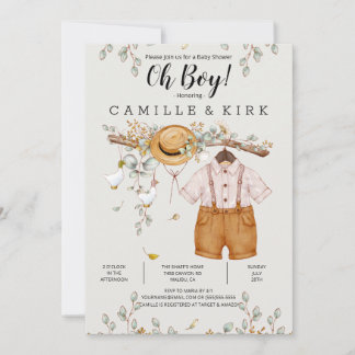 Boy Rustic Farm Country Baby Shower Invitation