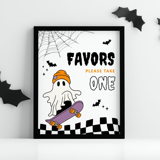 Boy’s Spooky Halloween Birthday Favours Sign (Creator Uploaded)