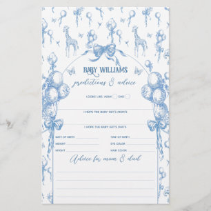 Boy Safari Animal Blue Balloon Baby Shower Game