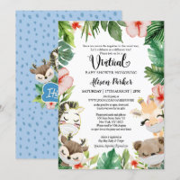 Boy Safari Animals Jungle Greenery Virtual Shower