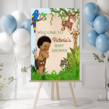 Boy Safari Baby Shower Welcome Sign