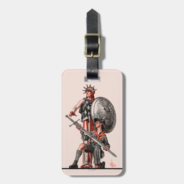 Boy Scout and Liberty Luggage Tag (Front Vertical)