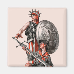 Boy Scout and Liberty Magnet