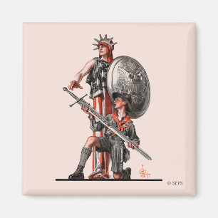 Boy Scout and Liberty Magnet
