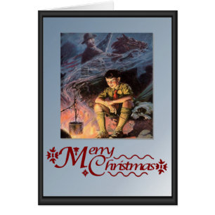 Boy scout by the camp fire