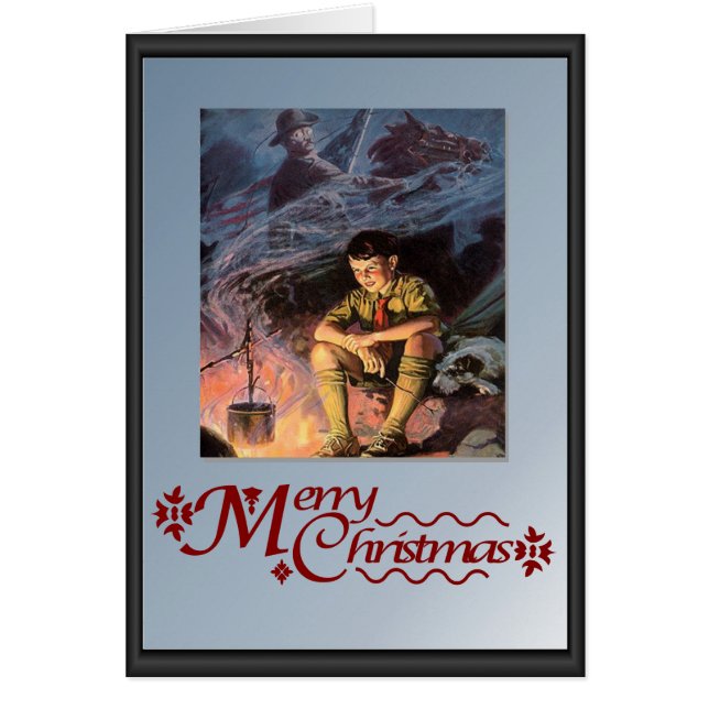 Boy scout by the camp fire (Front)