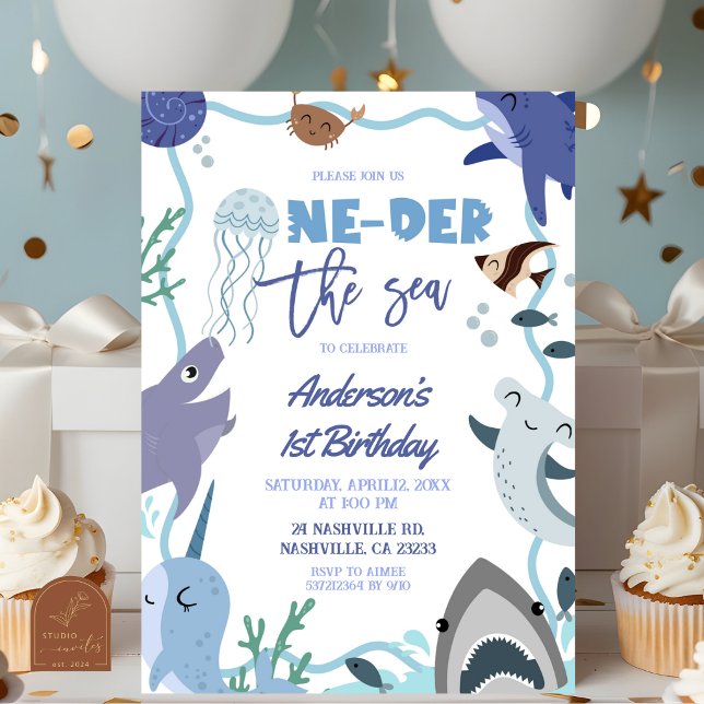 Boy Sea Animals Oneder the sea Birthday invitation (Creator Uploaded)